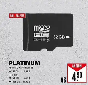 Marktkauf Platinum micro-sd-karte class 10 Angebot