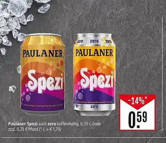 Marktkauf Paulaner spezi auch zero Angebot