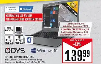 Marktkauf Odys notebook mybook pro 14 se Angebot