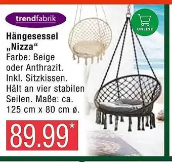 Marktkauf Hängesessel „nizza“ Angebot