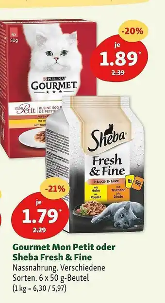 Fressnapf Gourmet mon petit oder sheba fresh & fine Angebot