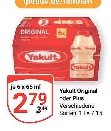 Yakult original oder plus Angebot bei Globus
