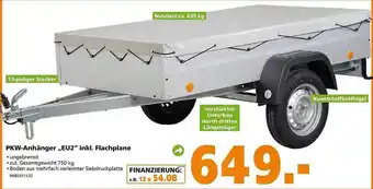 Globus Baumarkt Pkw-anhänger „eu2“ inkl. flachplane Angebot