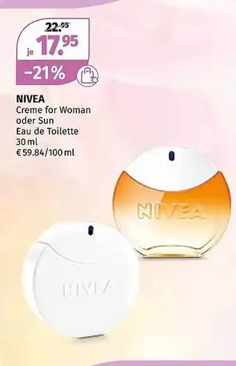 Müller Nivea creme for woman oder sun eau de toilette Angebot