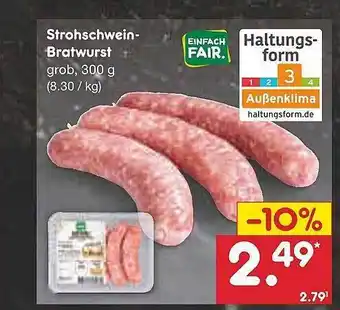 Netto Marken-Discount Strohschwein-bratwurst Angebot