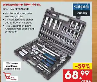 Netto Marken-Discount Scheppach werkzeugkoffer tb94 Angebot