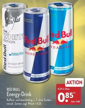 Aldi Nord Red Bull Energy Drink 0,25 L Dose Angebot