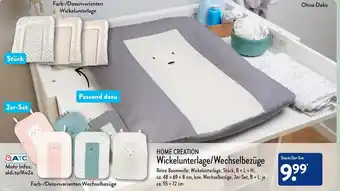 Aldi Nord Home Creation Wickelunterlage/Wechselbezüge Angebot