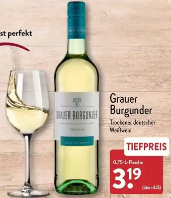 Aldi Nord Grauer Burgunder 0,75 L Flasche Angebot