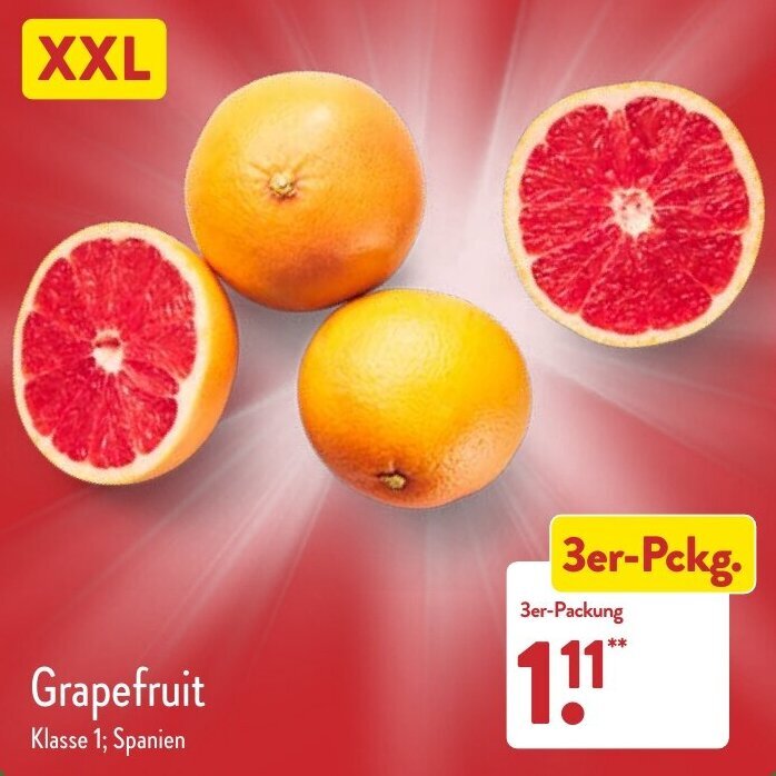 Grapefruit 3er Packung Angebot bei Aldi Nord
