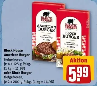 REWE Center Block House American Burger 4*125g o. Block Burger 2*200g Angebot