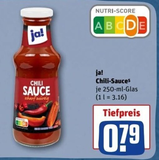 ja! ChiliSauce 250ml Angebot bei REWE Center
