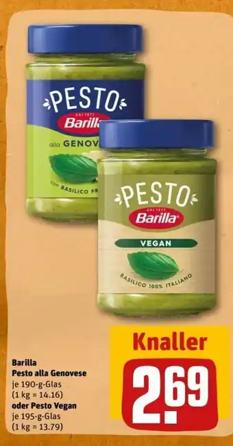 REWE Center Barilla Pesto o. Pesto Vegan 190-195g Angebot