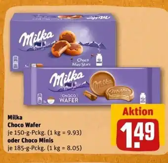 REWE Center Milka Choco Wafer o. Choco Minis 150/180g Angebot