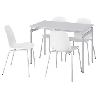 IKEA Gråsala / lidås tisch und 4 stühle grau/weiß weiß Angebot