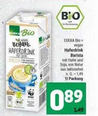 Marktkauf Edeka bio vegan haferdrink barista Angebot