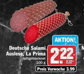 Hit Deutsche Salami Auslee, La Prima 100 g Angebot