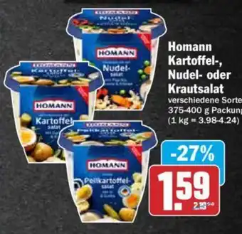 Hit Homann Kartoffel-Nedel-oder Krautsalat 375-400 g Packung Angebot