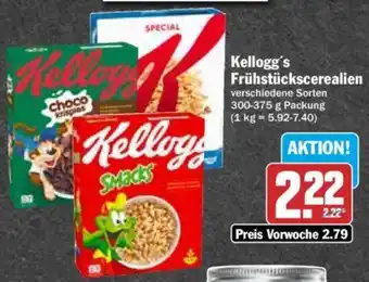 Hit Kellogg's Frühstückscerealien 300-375 g Packung Angebot