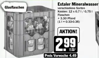 Hit Extaler Mineralwasser Kiste 12 x 0,7/0,75 l Flaschen Angebot