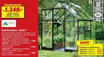 toom Baumarkt Halls Gewächshaus Qube Angebot