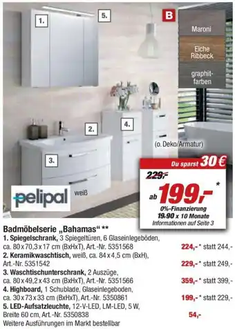 toom Baumarkt Pelipal Badmöbelserie ,,Bahamas" Angebot