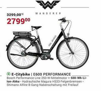 Fahrrad XXL Wanderer E-citybike E600 Performance Angebot