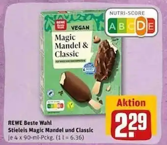 REWE Rewe beste wahl stieleis magic mandel und classic Angebot