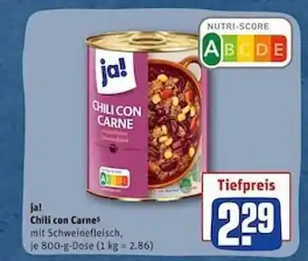 REWE Ja! chili con carne Angebot