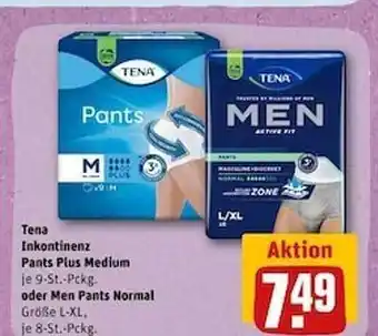 REWE Tena inkontinenz pants plus medium oder men pants normal Angebot