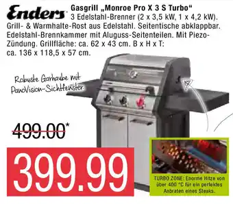 Marktkauf Enders Gasgrill ,,Monroe Pro X 3 S Turbo" Angebot