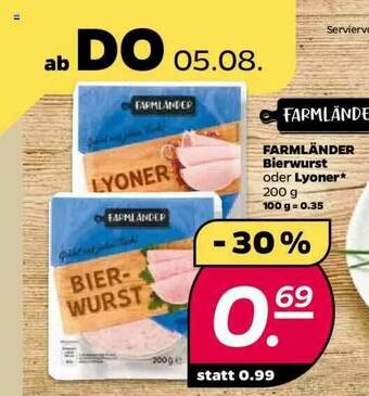 NETTO Farmländer Bierwurst Oder Lyoner Angebot