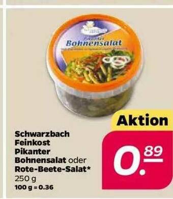 NETTO Schwarzbach Feinkost Pikanter Bohnensalat Oder Rote-beete-salat Angebot