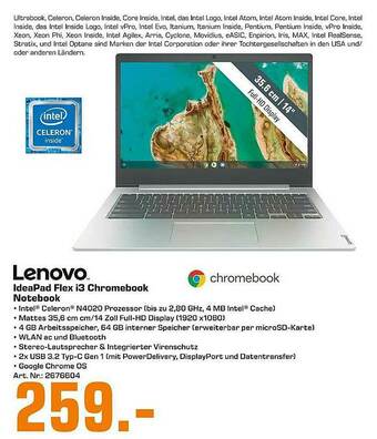 Saturn Lenovo Ideapad Flex I3 Chromebook Notebook Angebot