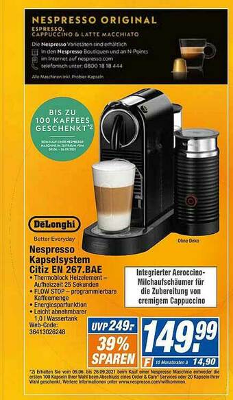 expert Octomedia Delonghi Nespresso Kapselsystem Citiz En 267.bae Angebot