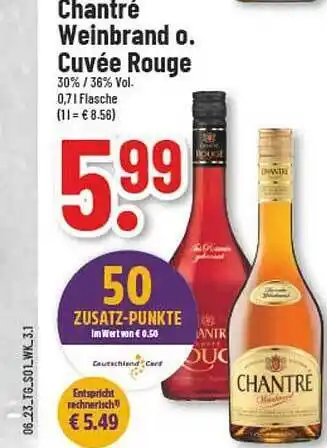 trinkgut Chantré weinbrand oder cuvée rouge Angebot