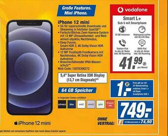 expert Octomedia Iphone 12 Mini Mit Vodafone Smart L+ Angebot