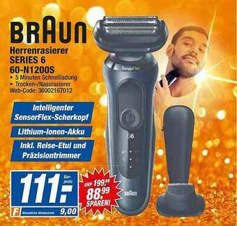 HEM Expert Braun Herrenrasierer Series 6 60-n1200s Angebot