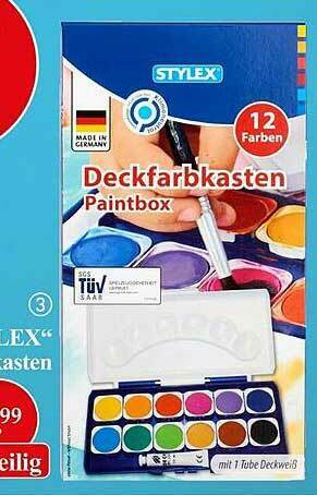 Woolworth Deckfarbkasten Paintbox Stylex Angebot