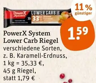 tegut PowerX System Lower Carb Riegel 45 g Angebot