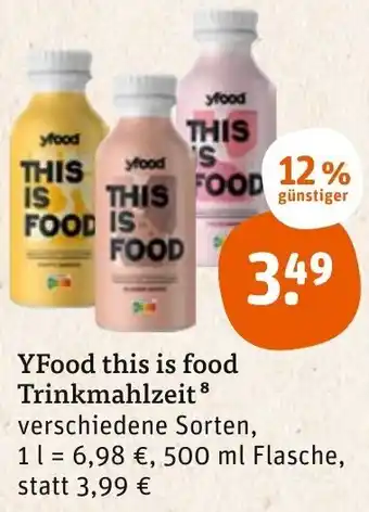 tegut Yfood This is Food Trinkmahlzeit 500 ml Flasche Angebot