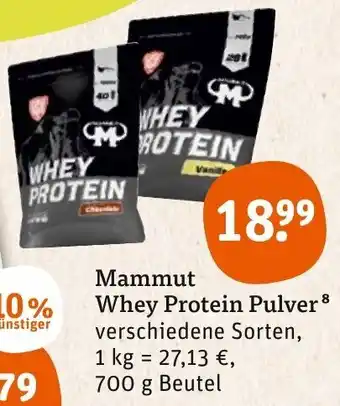 tegut Mammut Whey Protein Pulver 700 g Beutel Angebot