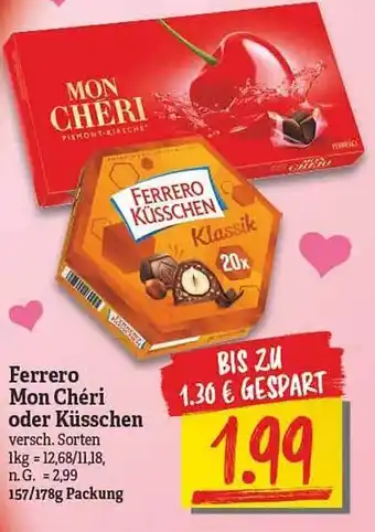 NP Discount Ferrero mon chéri oder küsschen Angebot