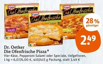 tegut Dr. Oetker Die Ofenfrische Pizza 410/415 g Packung Angebot