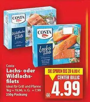 E-Center Costa lachs- oder wildlachsfilets Angebot