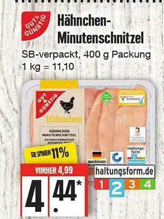 Edeka Frischemarkt Gut & günstig hähnchen-minutenschnitzel Angebot