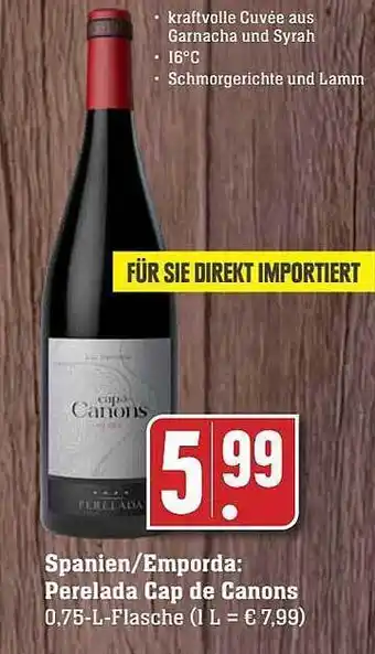 Scheck-in-Center Perelada cap de canons Angebot