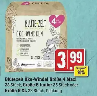 Scheck-in-Center Blütezeit öko-windel größe 4 maxi, 5 junior oder 6 xl Angebot