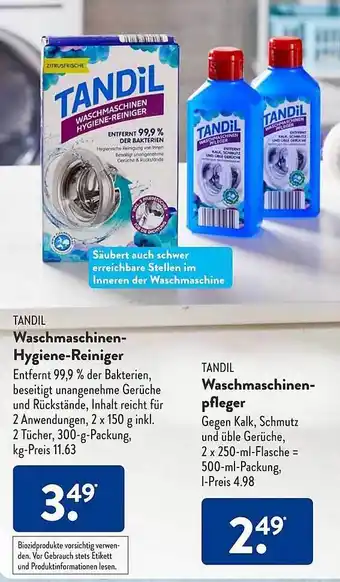 Aldi Süd Tandil waschmaschinenen-hygiene-reiniger oder waschmaschinepfleger Angebot