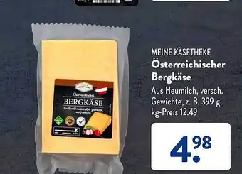 Aldi Süd Meine käsetheke österreichischer bergkäse Angebot